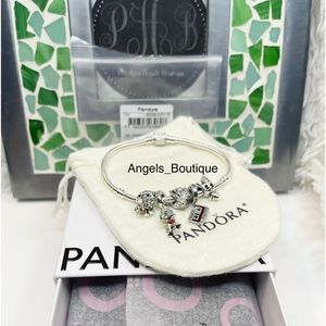 New Pandora Moments Marvel Logo Clasp Snake Chain Bracelet & Charms